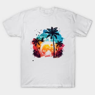 Caribbean Sunset Landscape T-Shirt